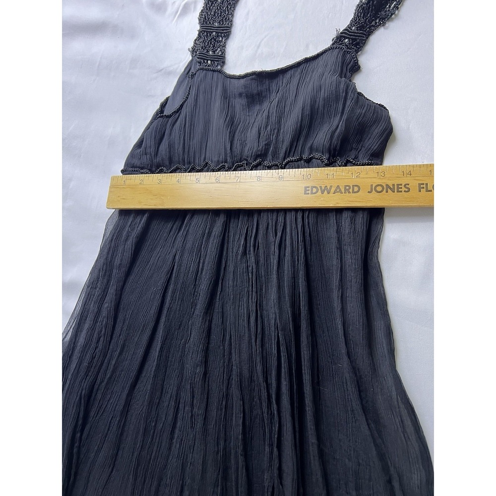Max Studio Black 100% Silk Beaded Strap Sleeveless Shift Dress Women’s XS/S - Picture 5 of 11